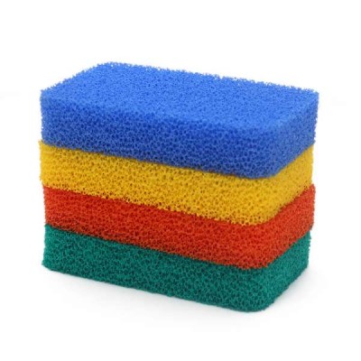 Various Colors Eco Friendly high density rectangle non-oil silicon material kitchen dish scrubber silicon sponge